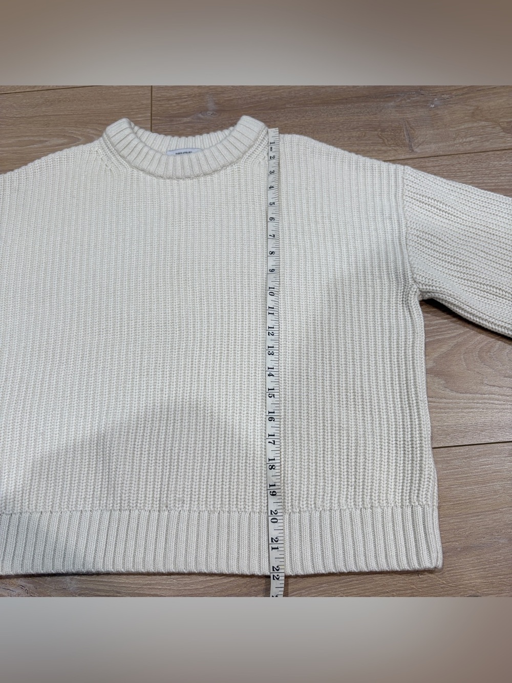 & Other Stories Cotton Wool Blend Knit Crewneck Sweater Cream M - Picture 9 of 10